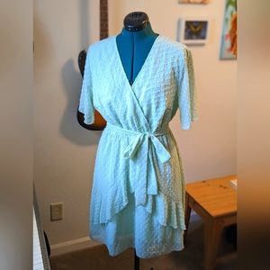 Pastel green swiss dot dress
